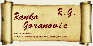 Ranko Goranović vizit kartica